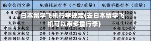 日本留学飞机行李规定(去日本留学飞机可以带多重行李)
