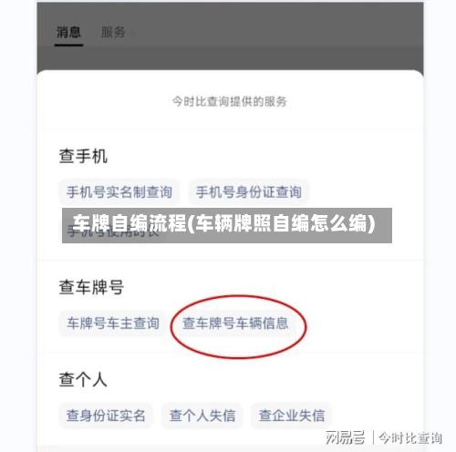 车牌自编流程(车辆牌照自编怎么编)