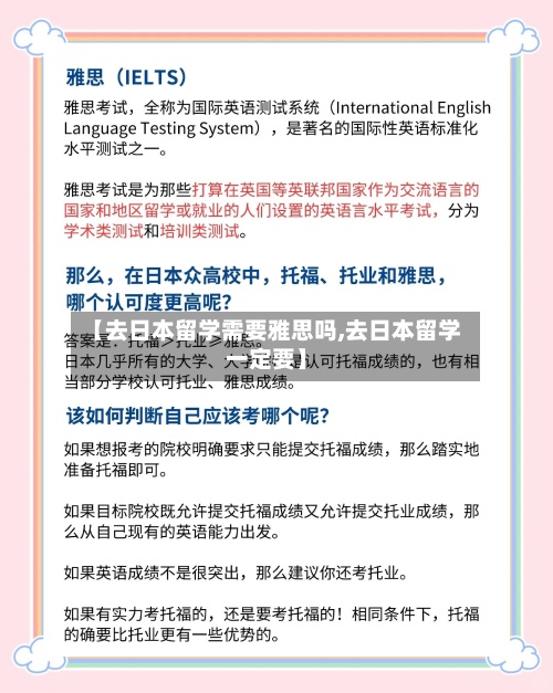 【去日本留学需要雅思吗,去日本留学一定要】