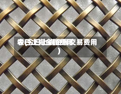 今日上海金属费用
表(今日上海金属交易费用
)-第3张图片
