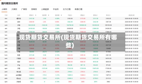 现货期货交易所(现货期货交易所有哪些)