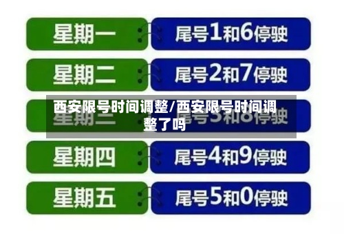 西安限号时间调整/西安限号时间调整了吗