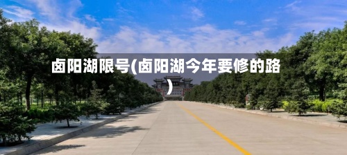 卤阳湖限号(卤阳湖今年要修的路)