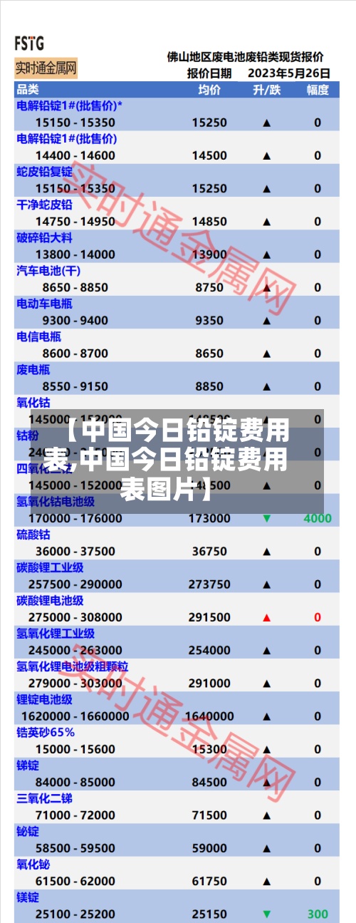 【中国今日铅锭费用
表,中国今日铅锭费用
表图片】