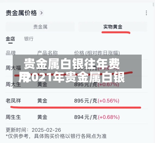 贵金属白银往年费用
/2021年贵金属白银