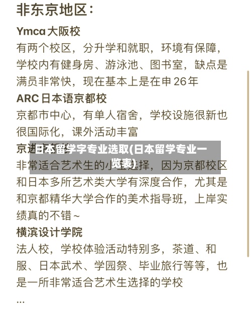 日本留学字专业选取(日本留学专业一览表)