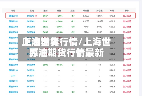 上海世界原油期货行情/上海世界原油期货行情最新-第2张图片