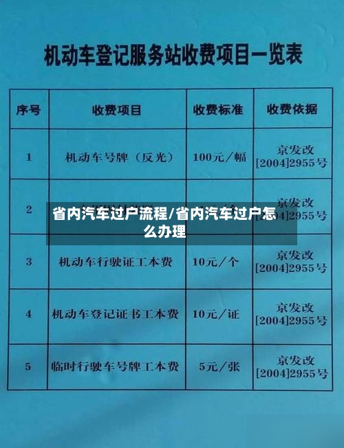 省内汽车过户流程/省内汽车过户怎么办理-第2张图片