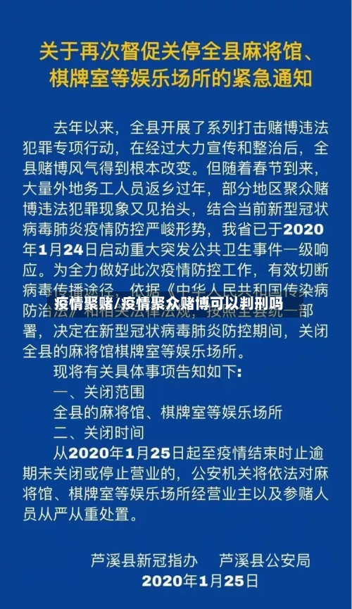 疫情聚赌/疫情聚众赌博可以判刑吗-第2张图片