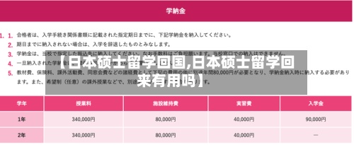 【日本硕士留学回国,日本硕士留学回来有用吗】