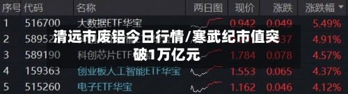 清远市废铝今日行情/寒武纪市值突破1万亿元