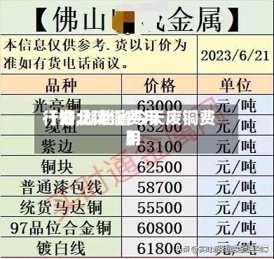 【湖北废铜费用行情,湖北省今天废铜费用】