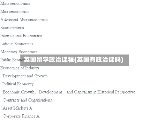 英国留学政治课程(英国有政治课吗)
