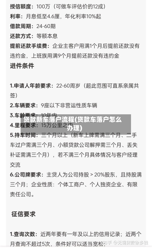 贷款新车落户流程(贷款车落户怎么办理)-第2张图片