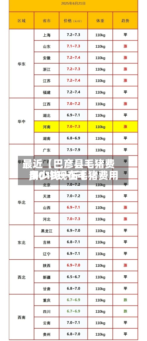最近【巴彦县毛猪费用,2019现在毛猪费用多少钱一斤】