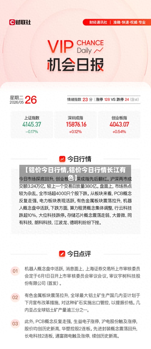 【铝价今日行情,铝价今日行情长江有色】