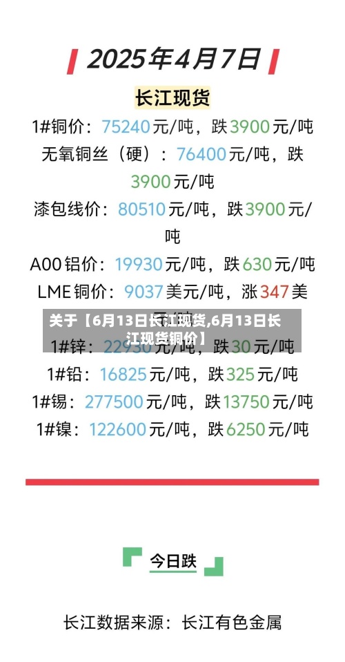 关于【6月13日长江现货,6月13日长江现货铜价】-第2张图片