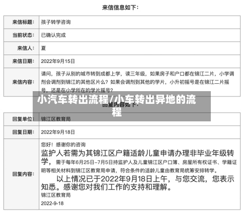 小汽车转出流程/小车转出异地的流程