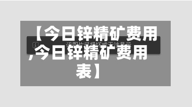 【今日锌精矿费用
,今日锌精矿费用
表】