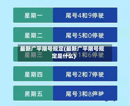 最新广平限号规定(最新广平限号规定是什么)