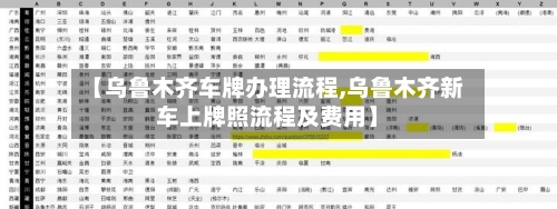 【乌鲁木齐车牌办理流程,乌鲁木齐新车上牌照流程及费用】