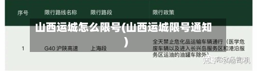 山西运城怎么限号(山西运城限号通知)-第3张图片