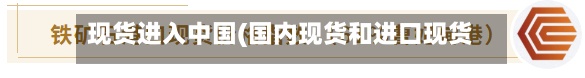 现货进入中国(国内现货和进口现货)