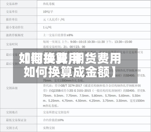 【期货费用
如何换算,期货费用
如何换算成金额】-第3张图片