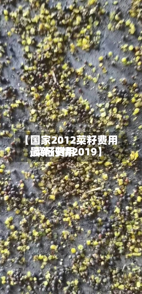【国家2012菜籽费用,菜籽费用最新行情2019】