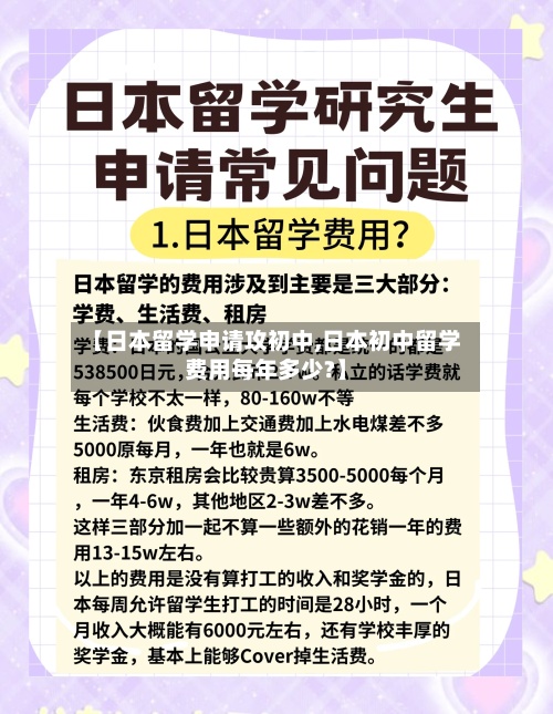【日本留学申请攻初中,日本初中留学费用每年多少?】