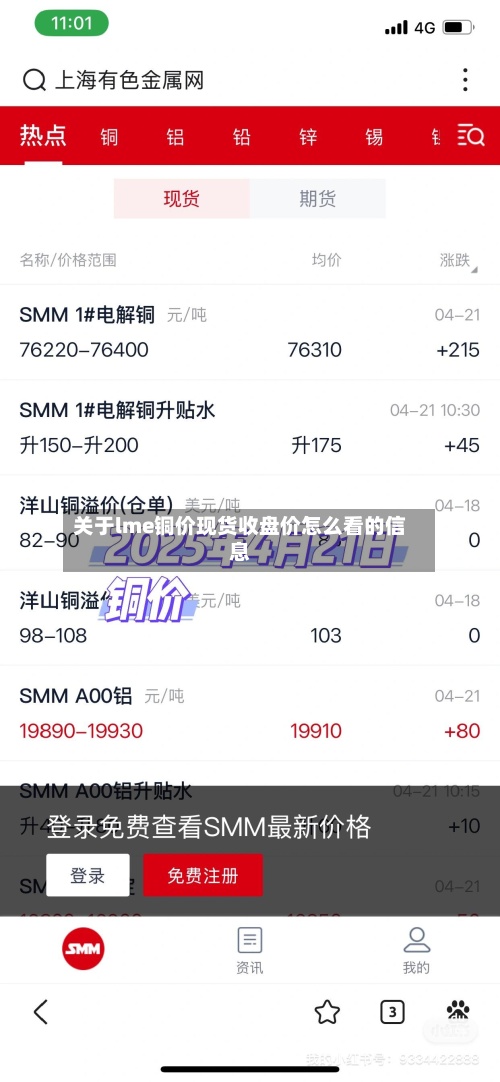 关于lme铜价现货收盘价怎么看的信息
