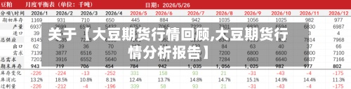 关于【大豆期货行情回顾,大豆期货行情分析报告】-第2张图片
