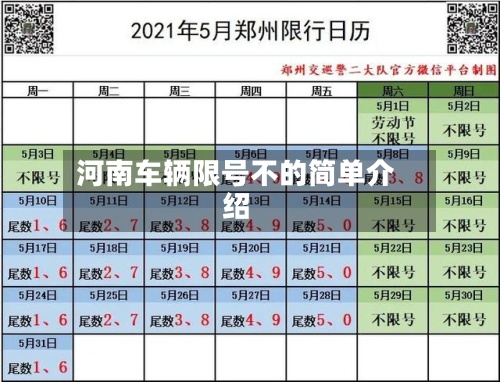 河南车辆限号不的简单介绍