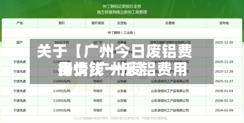 关于【广州今日废铝费用
行情,广州废铝费用
多少钱一斤】