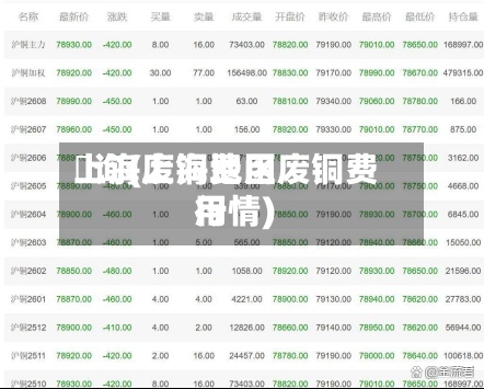 上海废铜费用
査询(上海地区废铜费用
行情)
