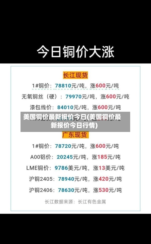 美国铜价最新报价今日(美国铜价最新报价今日行情)