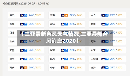 【三亚最新台风天气情况,三亚最新台风消息2020】-第3张图片