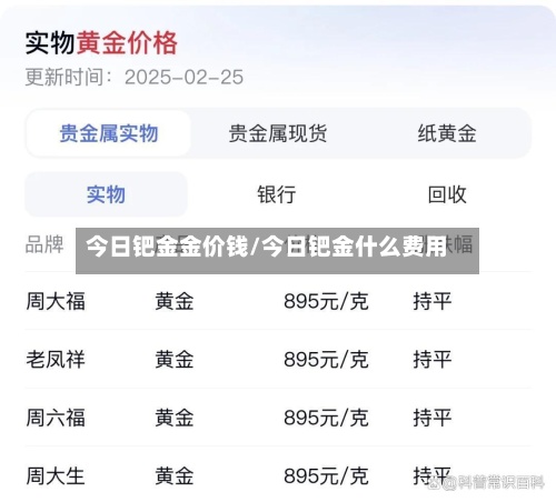 今日钯金金价钱/今日钯金什么费用