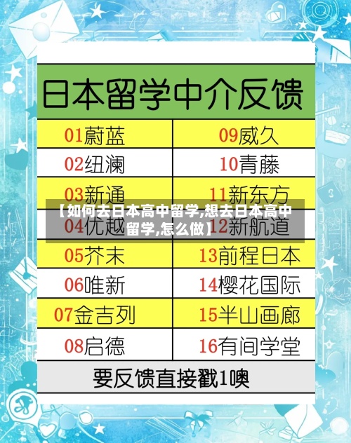【如何去日本高中留学,想去日本高中留学,怎么做】