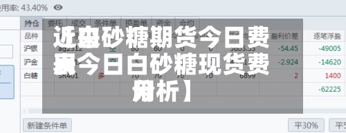 近来【白砂糖期货今日费用表今日白砂糖现货费用分析】-第3张图片