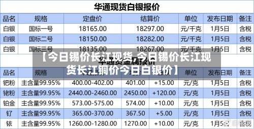 【今日锡价长江现货,今日锡价长江现货长江铜价今日白银价】-第2张图片