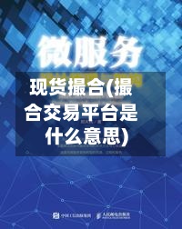 现货撮合(撮合交易平台是什么意思)