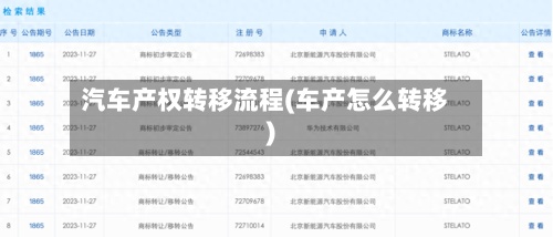 汽车产权转移流程(车产怎么转移)