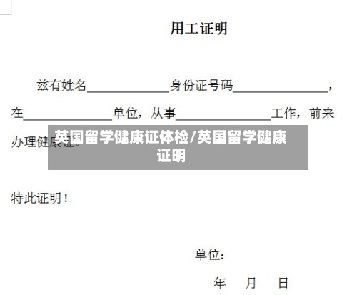 英国留学健康证体检/英国留学健康证明