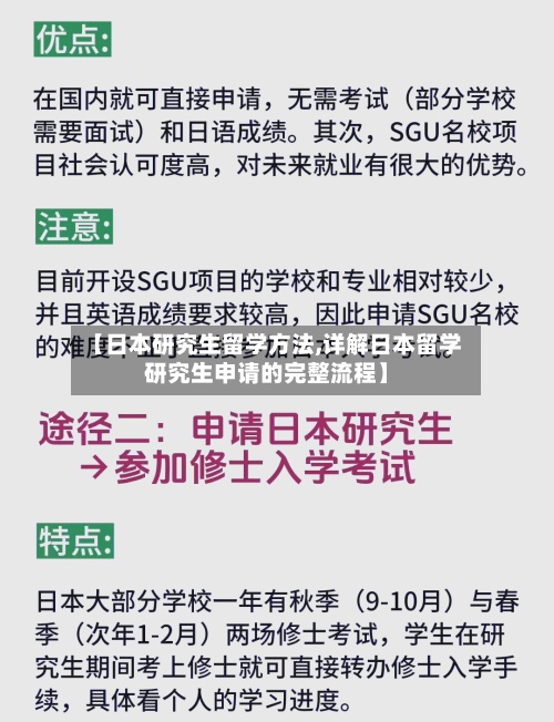 【日本研究生留学方法,详解日本留学研究生申请的完整流程】-第3张图片