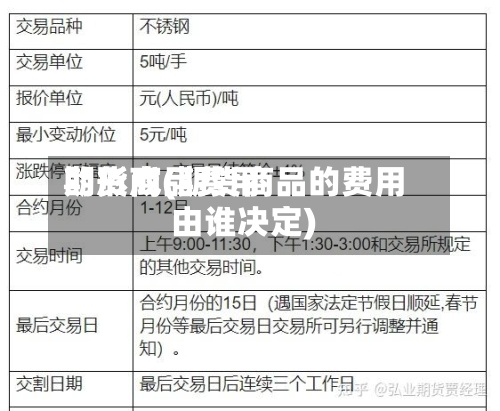期货商品费用
的形成(期货商品的费用
由谁决定)