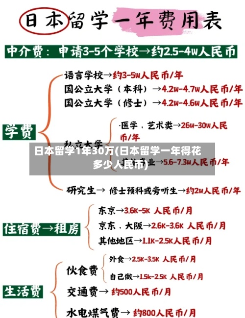 日本留学1年30万(日本留学一年得花多少人民币)