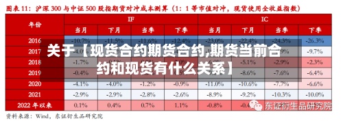 关于【现货合约期货合约,期货当前合约和现货有什么关系】