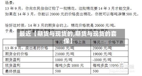 最近【期货与现货的,期货与现货的套保】