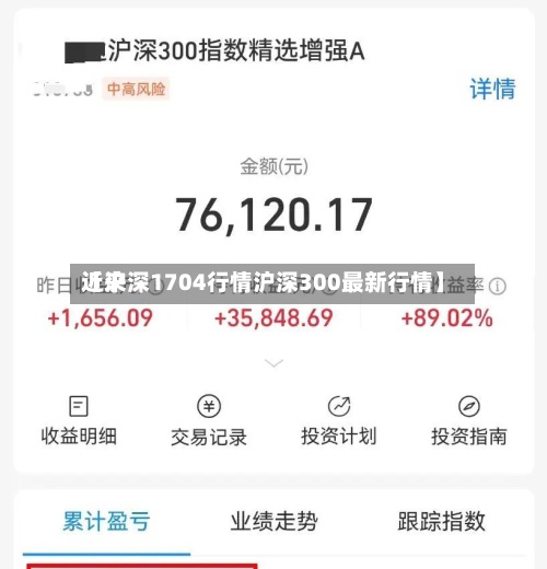 近来【沪深1704行情沪深300最新行情】